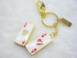 China Customized Logo and image Poker Keychain Jewelry USB flash drive 4Gb wholesale