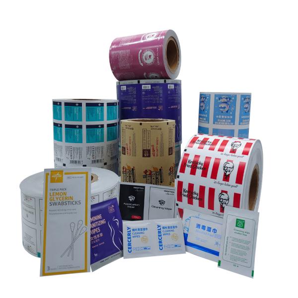40 Micron Aluminum Foil Packaging Film Roll for Bzk Wipes in PE LWC Paper/PE Structure
