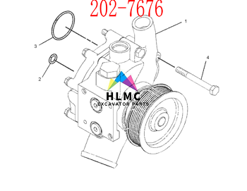 E330C C9 Excavator Engine Parts Water Pump 202-7676 3522076 20R-2770