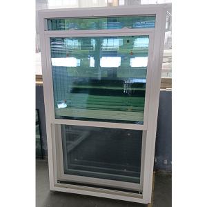China Windproof White UPVC Single Hung Window With Grill And Mesh wholesale