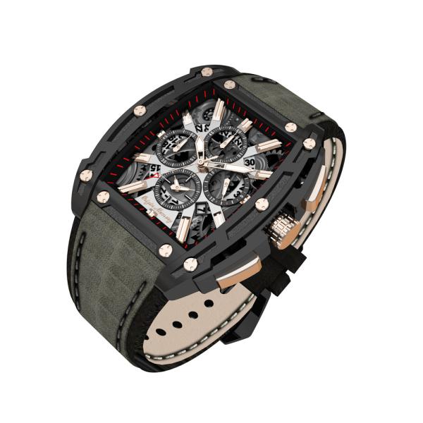 Quality Business 44mm Automatic Mechanical Watch Hollow Out Multi Function for sale