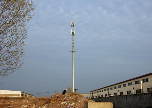 Quality Hot Dip Galvanization Tapered Monopole Antenna Tower , 45m Octagonal Tapered Steel Structure Tower for sale