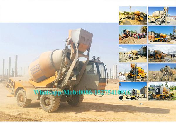 Quality Rotating Drum Concrete Cement Mixer Machine Self Loading Mobile Type 2.0M3 Output for sale