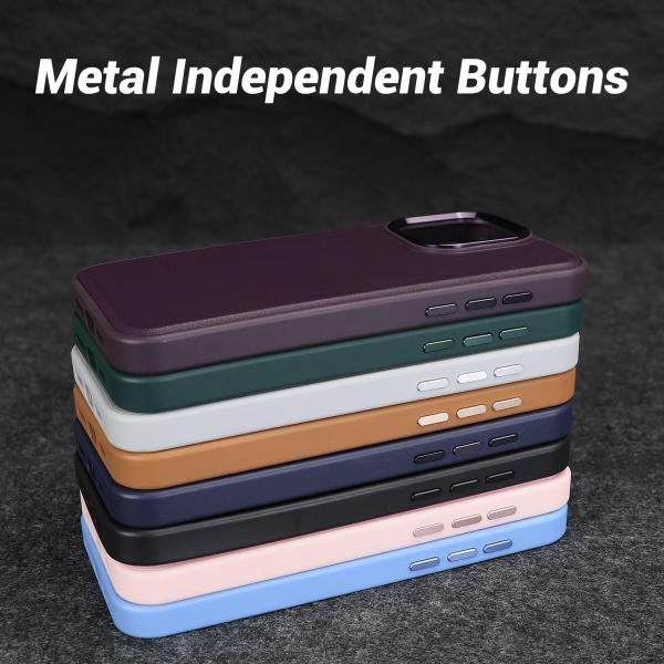 Embossed Logo PU Leather Phone Case Shockproof for IPhone 15 Pro Max