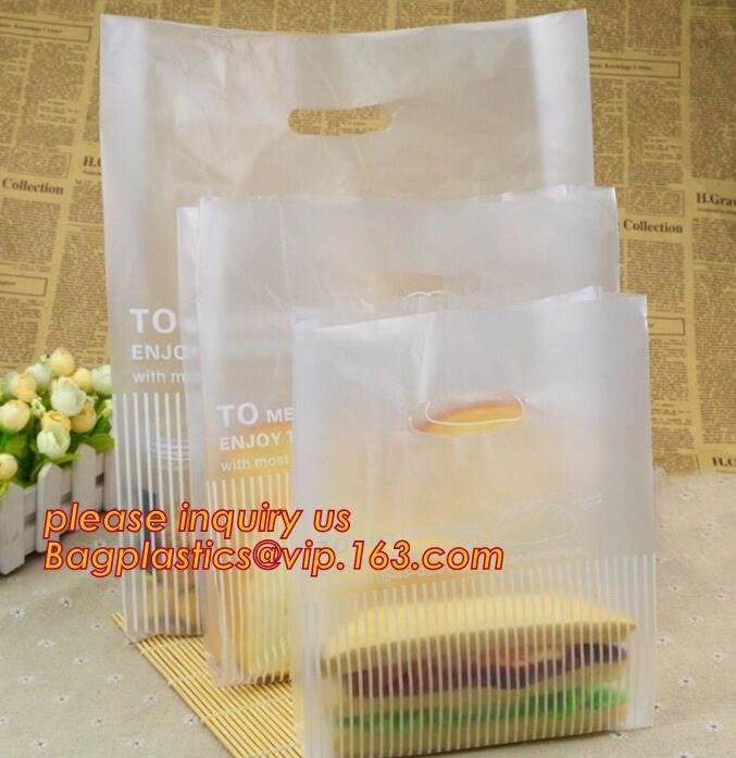 Promotional customized high quality soft loop plastic cloth bag,manufacturer custom soft loop handle polyethylene PE pla