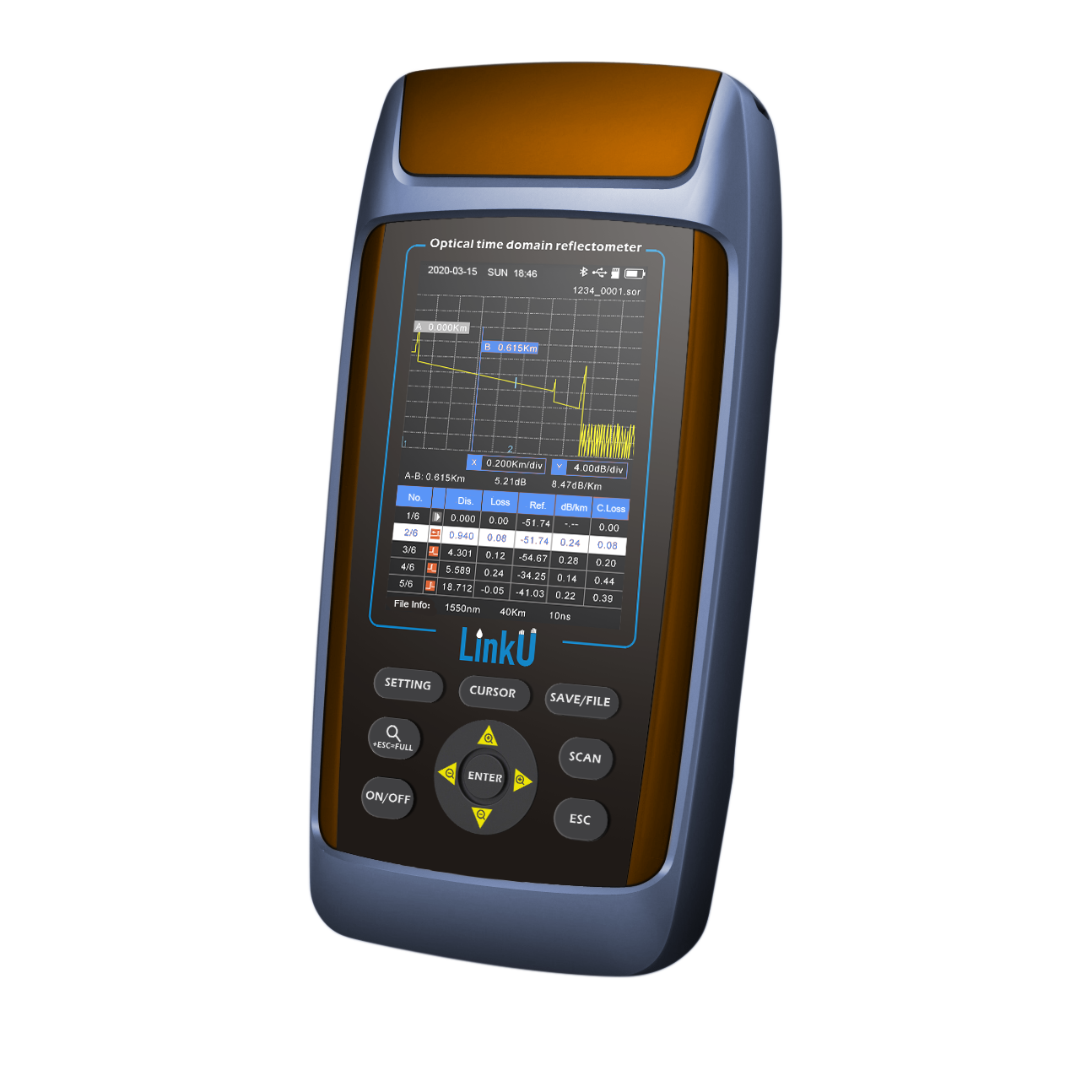 ODN Network Handheld Optical Power Meter with Data Storage and Visual Fault Locator 3
