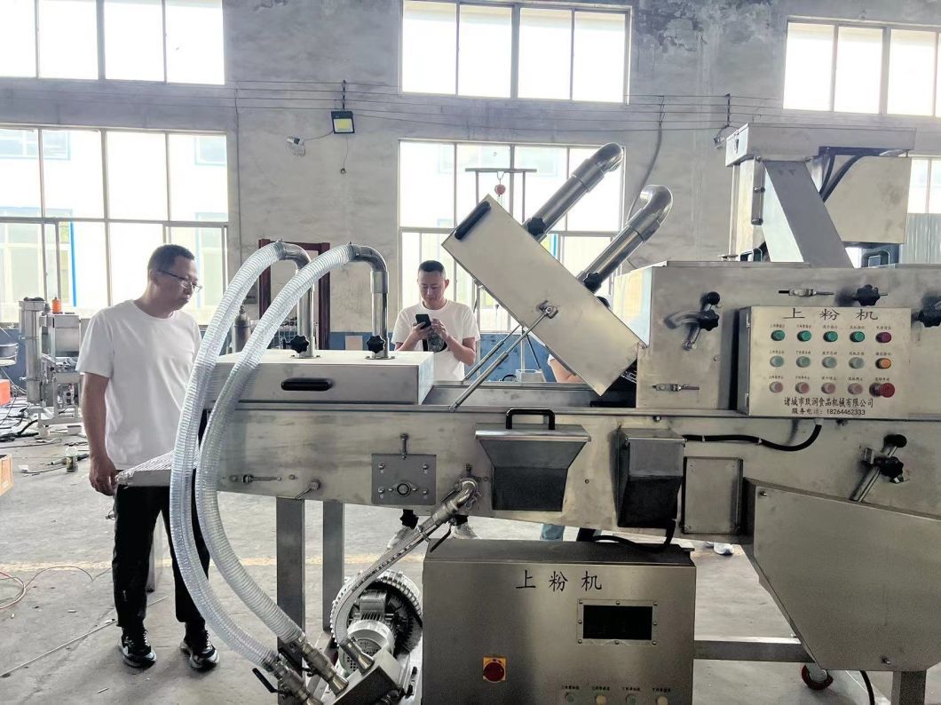 Chicken Nuggets and Chicken Popcorn Flouring Machine