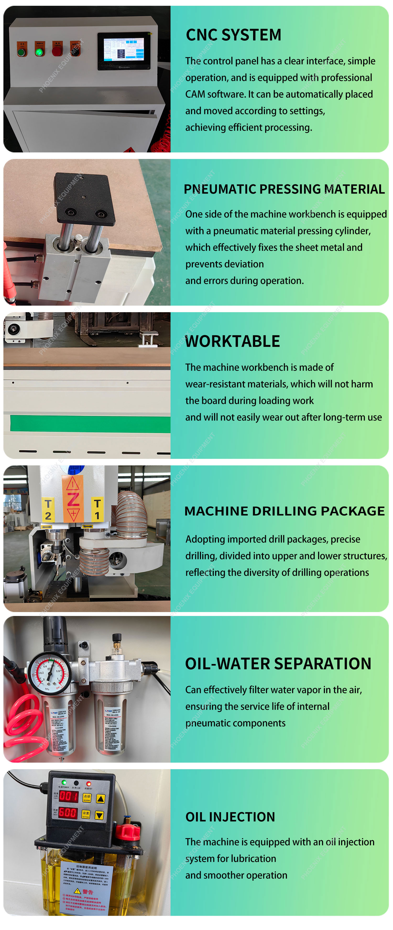 750w 750w 400w drive serve motor Fully automatic CNC lock hole machine for wooden door