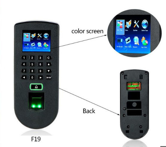 F19 FINGERPRINT READER DOOR ACCESS CONTROL SYSTEM TIME RECORDING MACHINE in Stock hot sale machine