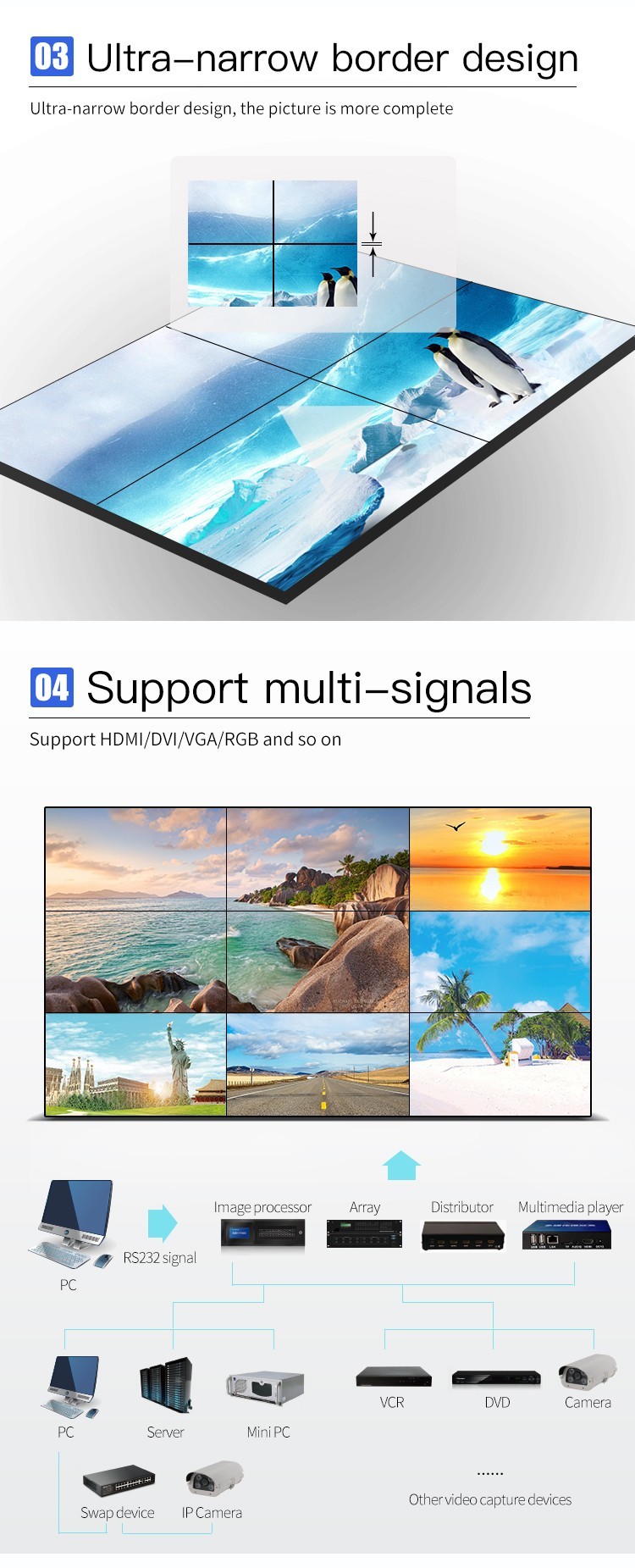 46 Inch LCD Interactive Display Panel 1920*1080P Build In Matrix Monitor