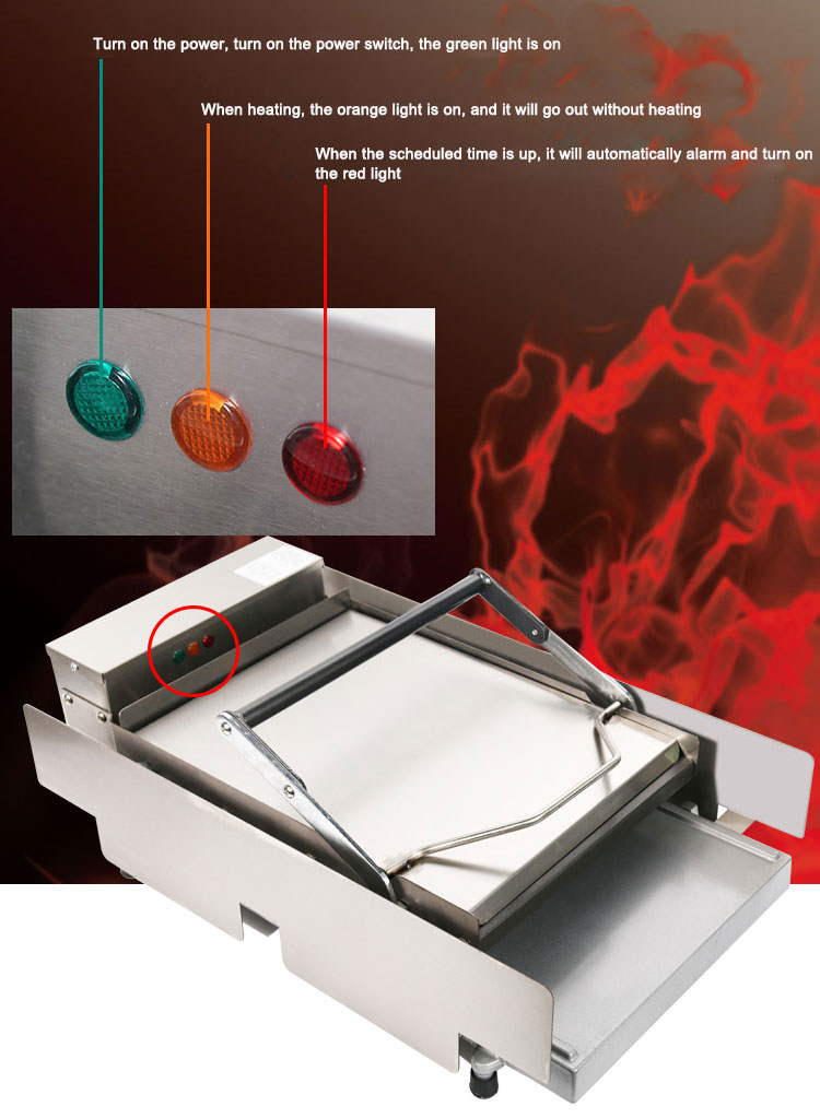 22KG Capacity 2 Layers Hamburger Bun Toaster Machine with Heating Plate Size 440*320mm