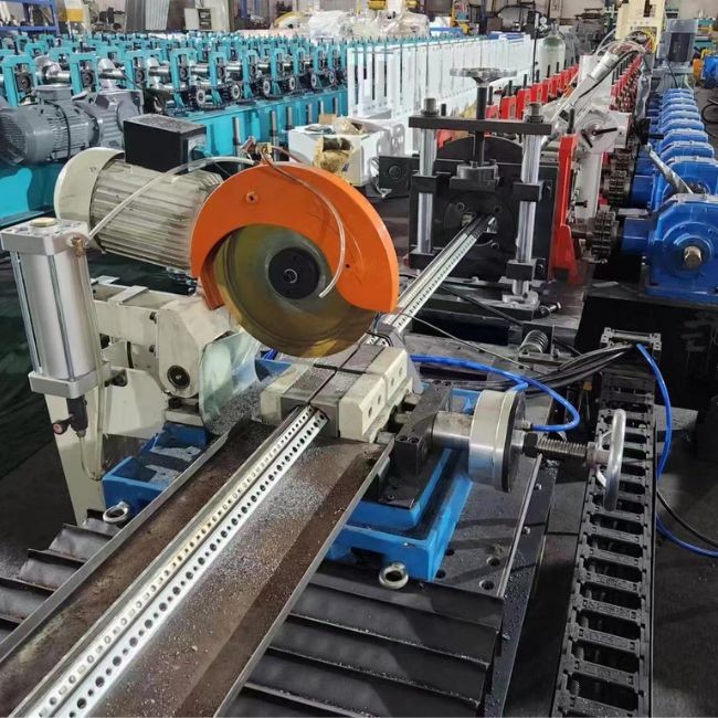 Heavy Duty Pillar Making Machine T Beam With Punching Shelf Roll Forming Machine