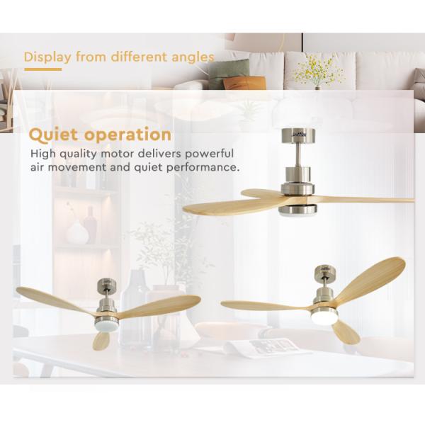 ceiling fan OEM 110v Solid Wood Smart Ceiling Fan Color Changing Led Light AC Motor