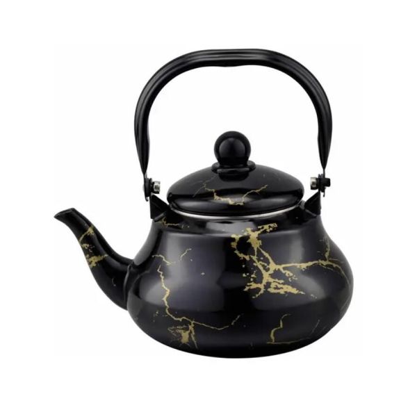 Handmade Marble Coated Enamel Kettle High Temperature Logo Printing 15 Liter Capacity