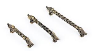 China High End Hardware Pull Handles Floral Openwork Pattern 24K Gold Plated wholesale