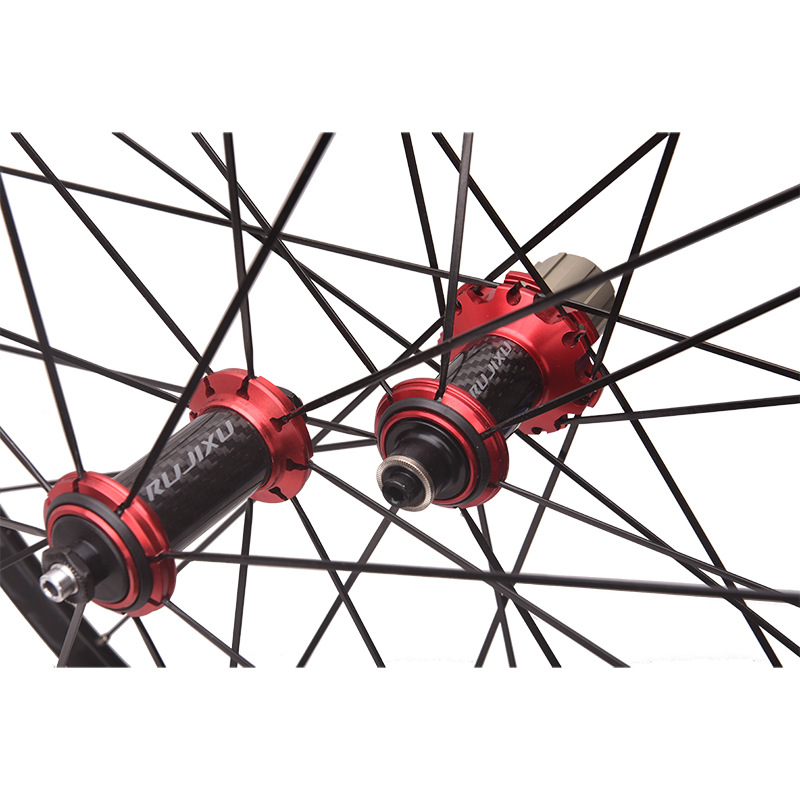 Ceramic Bearing Hub Carbon Road Wheelset 25mm Width With Straight Flat Spokes