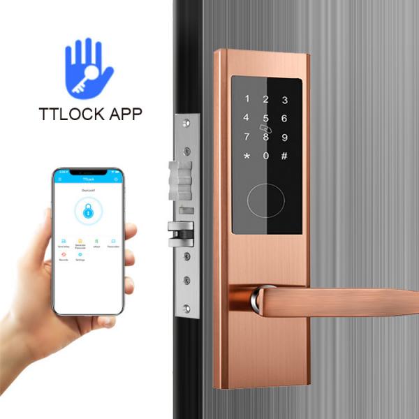 Quality Stainless Steel Smart Card Password Apartment Smart Door Lock with TTlock app for sale