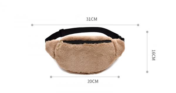 Factory Price Faux Rabbit Fur Waist Bag Winter Bum Bag Female Travel Bum Hip Coins Phone Pouch Casual Chest Bag