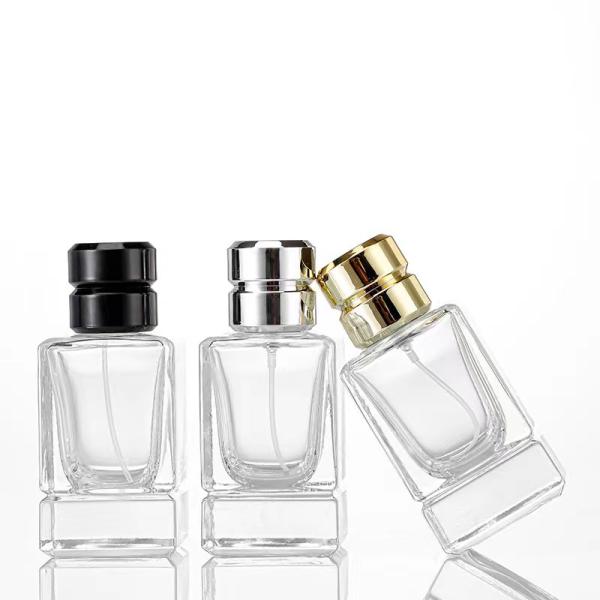 transparent square convenient perfume spray bottle empty 50ml bayonet thick bottom perfume bottle