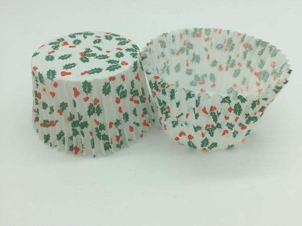 Single Wall Greaseproof Cupcake Liners Cup Cake Wrappers Dim Sum Cherry and Leaf