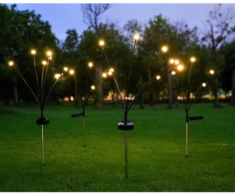 Solar Powered Firefly Garden Decorative Light Waterproof for Outdoor Pathways 8 Heads