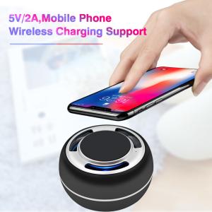 TWS portable bluetooth speaker mobil phone wireless charging support LED colorful with radio