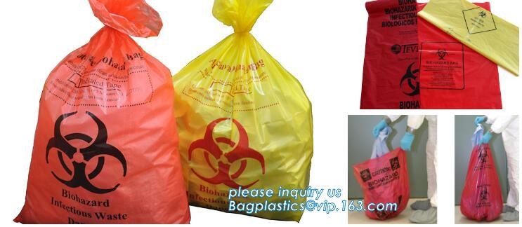 LDPE biohazard waste bin bags disposable medical autoclave bags, biohazard specimen bag plastic adhesive flat bag, bagea