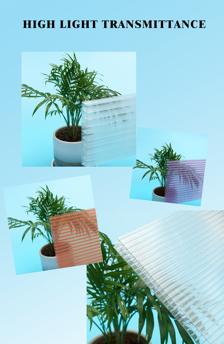 Clear Triple Layer Polycarbonate Sheet R U Value Triple Wall Polycarbonate