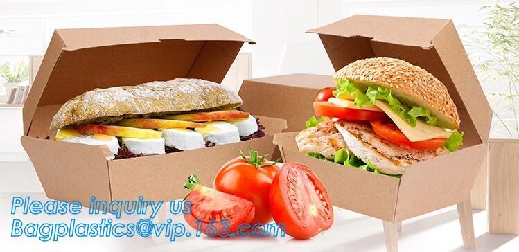 kraft paper sandwich box with window ,triangle sandwich box for packaging,Cardboard Box With Clear Window Burger Sandwic