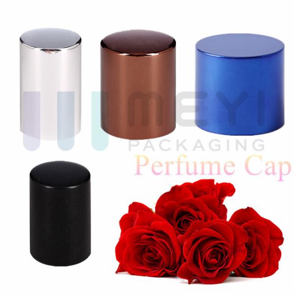 Grey Aluminum Perfume Pump Bottle Cap / Sealed Bottle Caps With Customized Logo