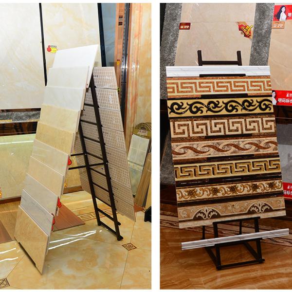 Quality Two Sides  Quartz Stone Display Stand Luminous Ceramic Tile Stone Floor Display Stand Rack for sale
