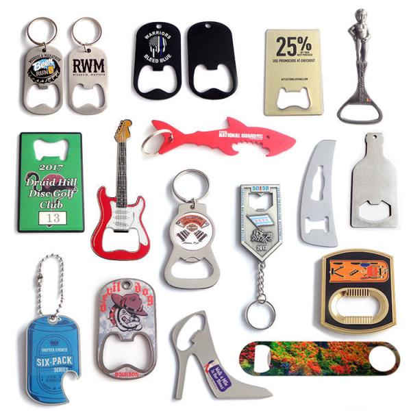 Quality Custom Beer Bottle Opener Keychain Stainless Steel Card Shape Manual Can Opener for sale