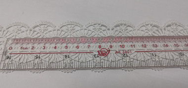 Curved Edging Guipure Lace Trims , Interlining 2 Inch Lace Trim Perforated