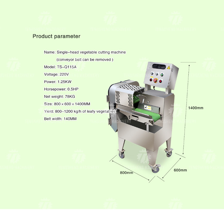 1.25KW 800Kg / Hour Vegetable Cutting Machine Potato Slicer Cubes
