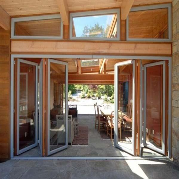 Quality Mosquito Screen Aluminium Double Doors Customized Measurement Folding Opening for sale