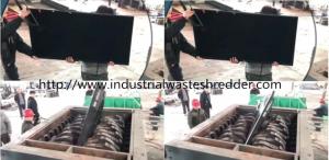 China Waste Computer Twin Shaft Shredder , Hard Drive Shredder With Rotary Blades wholesale