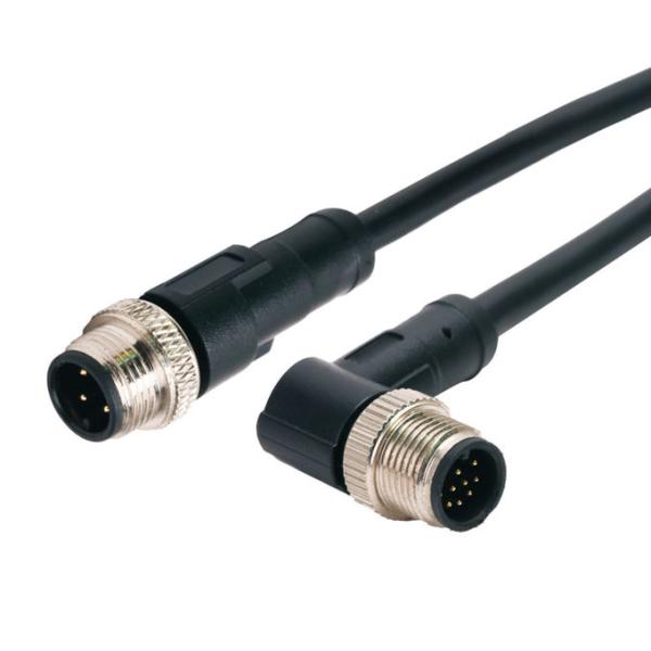 3 4 5 8 12pins M12 Waterproof Connector Signal Molding Straight Cable Connector