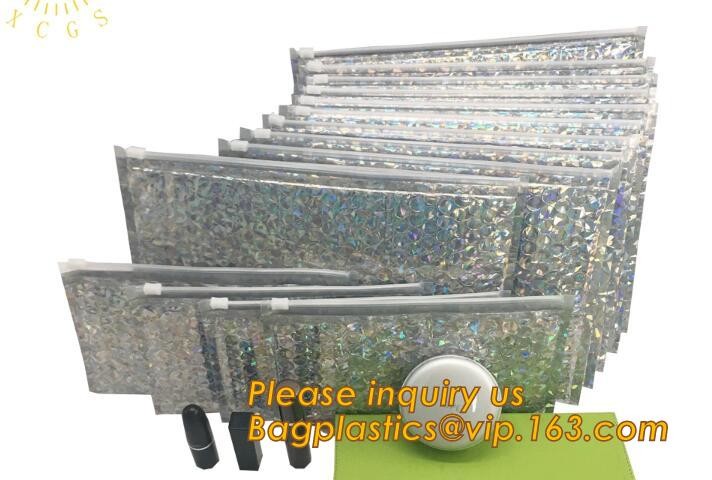 Cosmetic Slider Zip lockk Bubble Bags Bubble Slide Pouch,Zip lockk esd bubble bag bubble packaging wrap cosmetic pouch slide