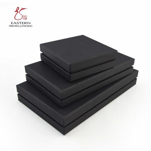CMYK Custom Printed Black Paperboard Packaging Box with Lid