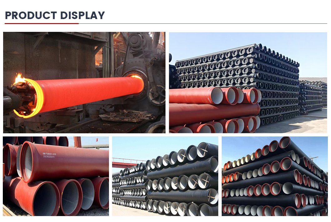 80mm 100mm Professional ISO2531 En 545 En 598 Tyton K9 K8 K7 Push-in Joint Centrifugal Casting Ductile Iron Pipes