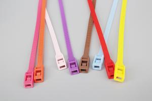 China 8*350mm red blue yellow pink orange color plastic fastening band indoor playground cable ties children toy cable ties on sale