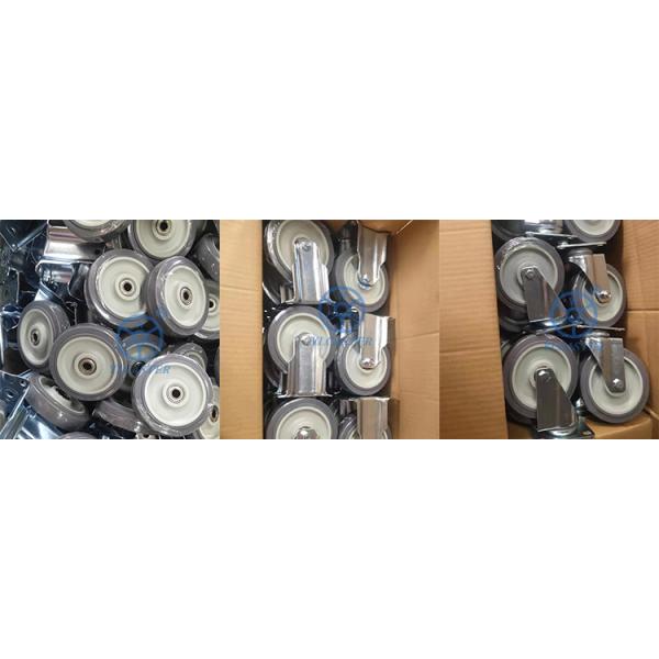 80kg Capacity 3 Inch Swivel Caster Wheels , TPR Quiet Caster Wheels