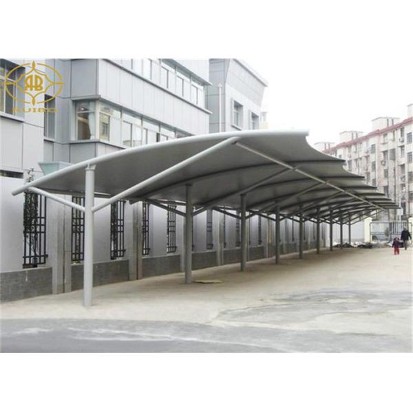 Prefabricated Car Parking Shade 30*6M White Car Park Shade Structures
