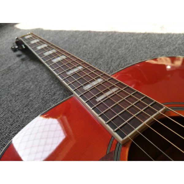 Left hand Acoustic guitar Cherry Sunburst hummingbird Acoustic Guitar+Factory customization