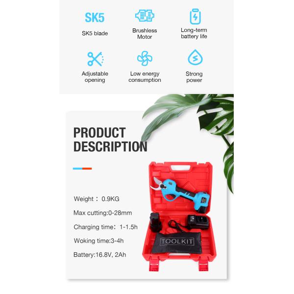 Finger Protection Electric Pruner Electric Pruning Shears Battery Progressive Pruning Shear