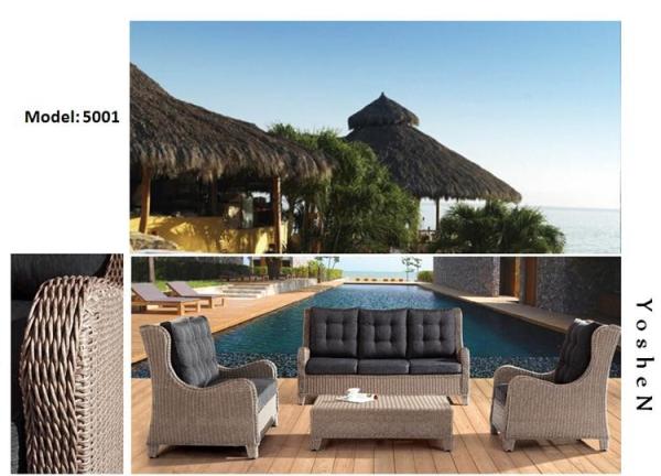 Quality 4piece - Home furniture luxury rattan sofa hotel furniture patio sofa furniture & chairs -5001 for sale