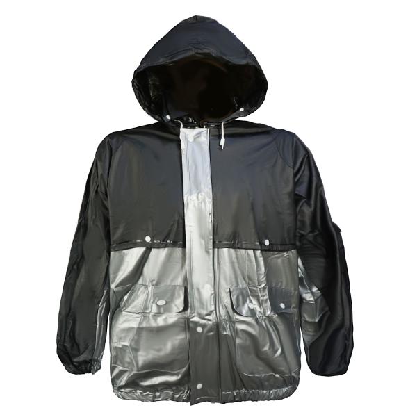 Silver Reflective Cycling Rain Jacket Coat Lightweight Breathable Reflective Raincoat With Hood