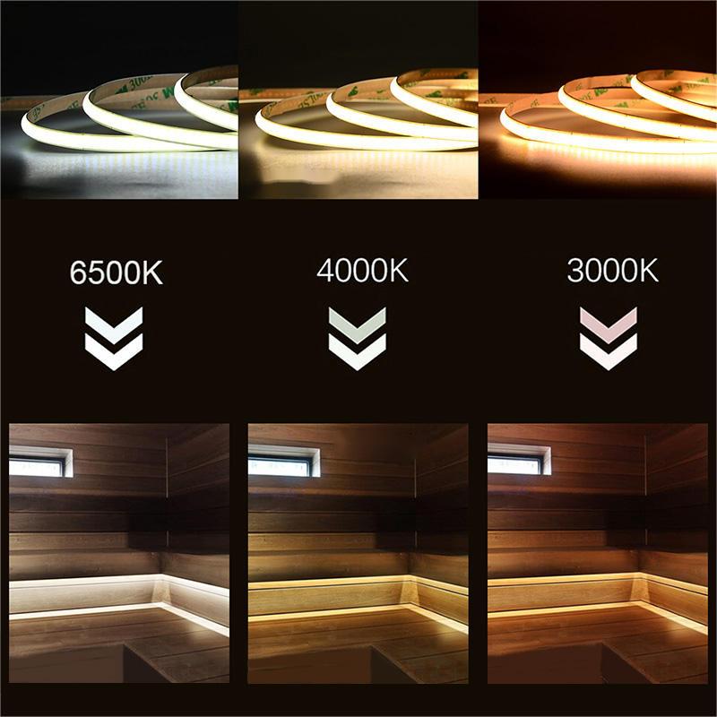 COB LED Strip DC24V CRI90 312LEDs/m IP33 IP40 IP44 with Stable 10m Full Lighting