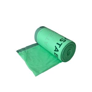 China Green Biodegradable Drawstring Trash Bags Non Toxic With Custom Logo on sale
