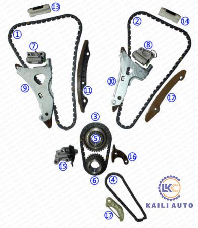 Timing chain kit for BENZ GL450 E400 C350 ML350 C300 GLK350 Engine M276.821 V6 3